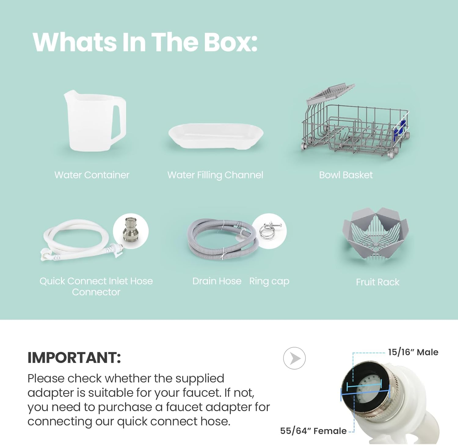 Countertop Portable Dishwasher – 5L Built-in Tank, No Plumbing, 360° Spray & Air-Dry