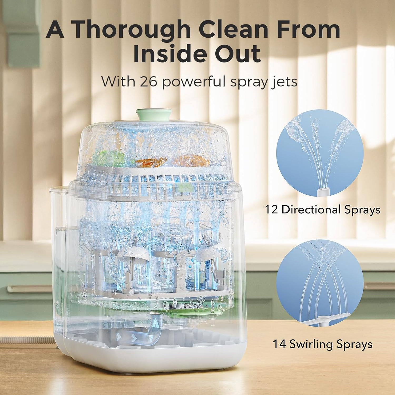 All-in-One Baby Bottle Washer, Sterilizer & Dryer with Free Baby Bottle Cleaner – Time-Saving for Busy Parents