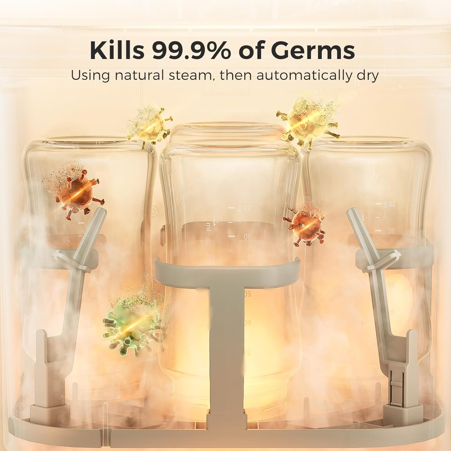 All-in-One Baby Bottle Washer, Sterilizer & Dryer with Free Baby Bottle Cleaner – Time-Saving for Busy Parents