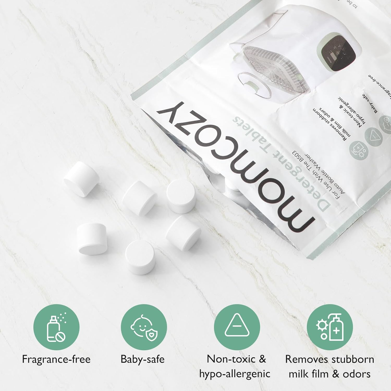 Baby Bottle Washer Detergent Tablets - 120 Count Official Cleaning Blocks